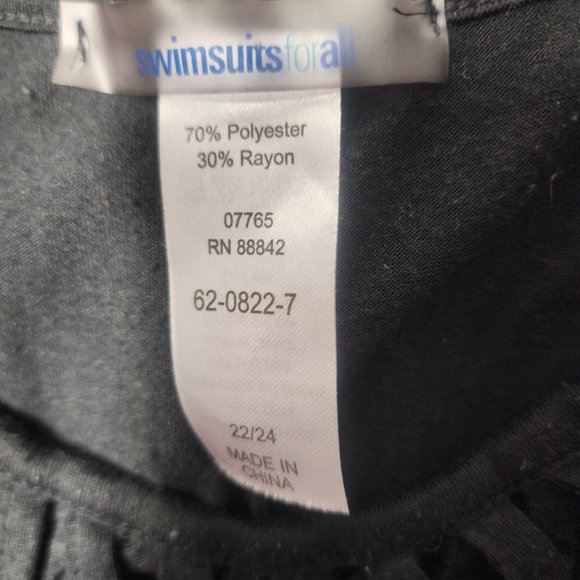 Swimsuits for all black maxi coverup 22/24 Polyester blend Hi-Low hem Pool - Picture 5 of 10